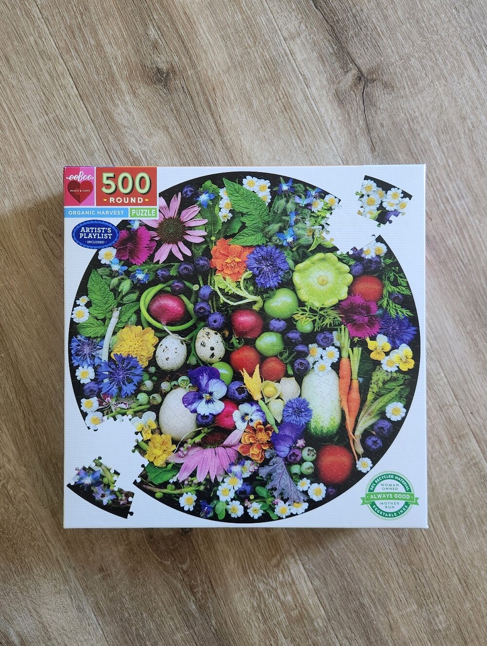 Eeboo Organic Harvet 500 Piece Round Puzzle